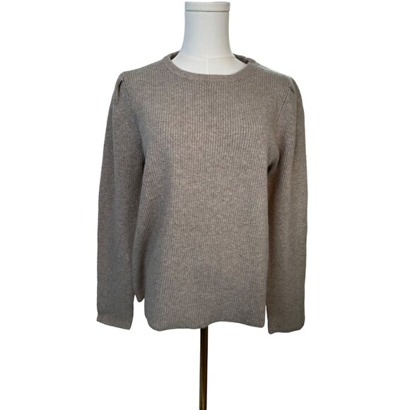 NWT XL Stitches & Stripes Beige Ribbed Sweater Acrylic/Cotton Blend - Picture 1 of 13